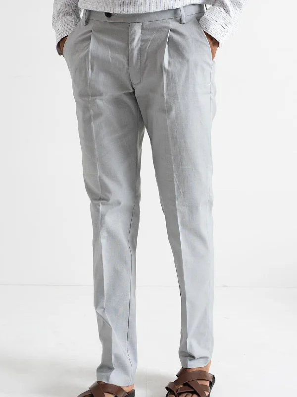 GREY PLEATED PANTS