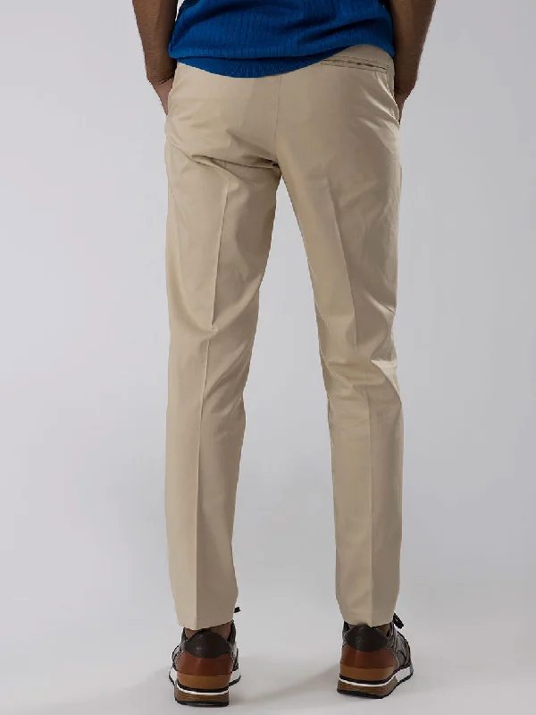 SOFT BEIGE PLEATED TROUSERS